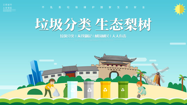 梨樹縣垃圾分類回收海報(bào)展板