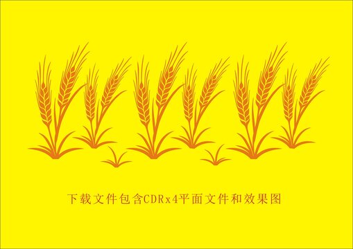 矢量小麦植物野草素材底纹