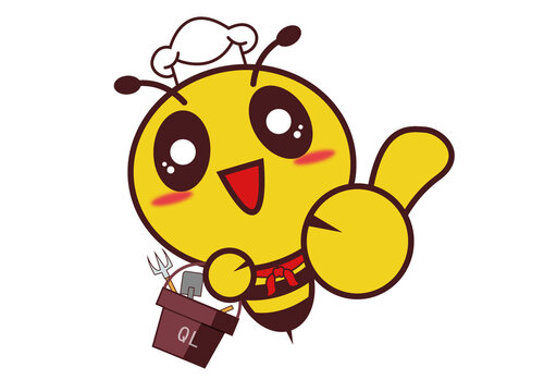 可愛卡通蜜蜂標(biāo)志logo