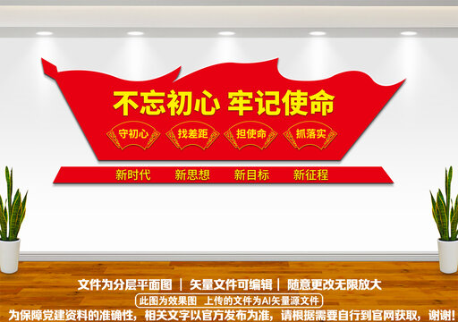 不忘初心文化墻