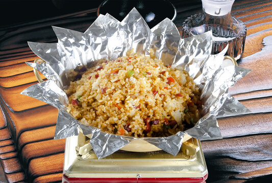 大米饭焖肉干