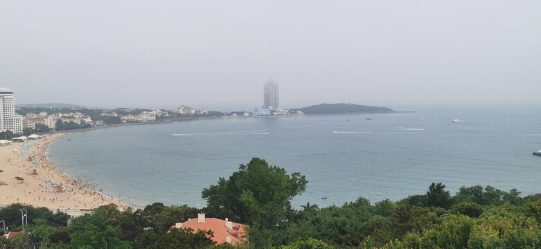 青岛第一海水浴场全景