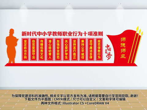 教師職業(yè)行為十項準(zhǔn)則文化墻