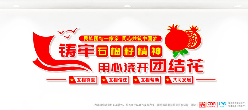 石榴籽精神背景墻