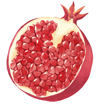 石榴水果手繪插畫
