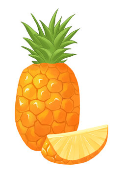 菠萝水果手绘