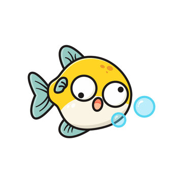 可愛魚魚卡通圖案插畫