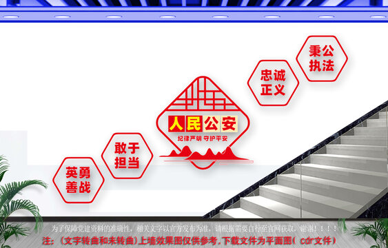 人民公安樓梯文化墻