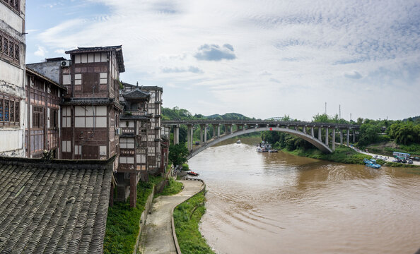 重庆铜梁安居古镇河流