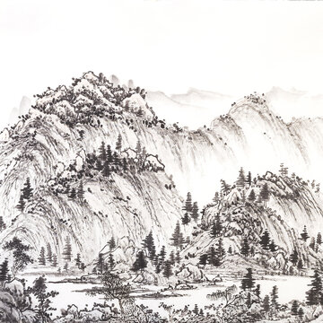 国画山水画水墨画