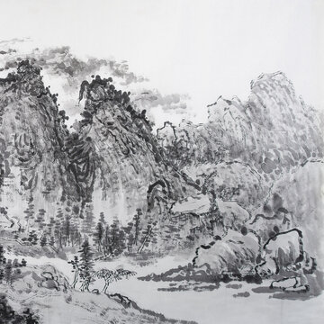 中国画水墨山水画国画小品