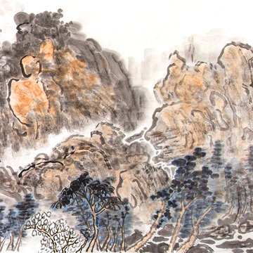 中国画水墨山水画国画小品