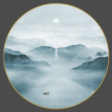 圓形山水畫