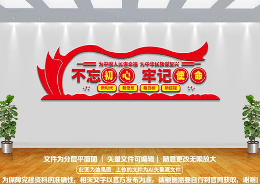 不忘初心文化墻