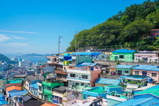 城镇釜山甘川文化村韩国旅游