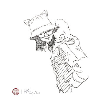 女生與貓