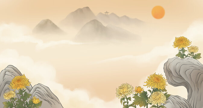 重陽節(jié)國畫背景