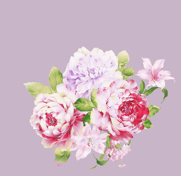 牡丹花團錦簇