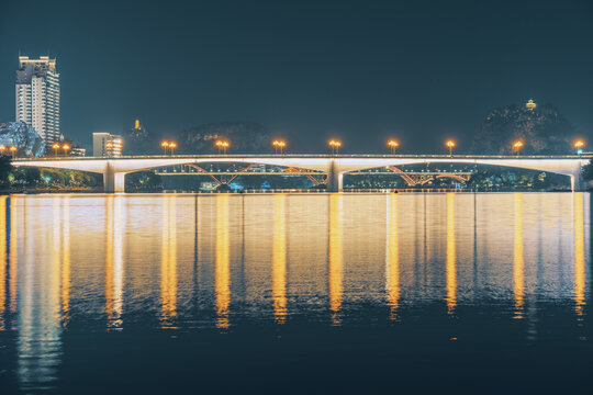 广西柳州柳江大桥夜景
