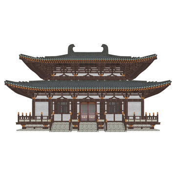 重檐廡殿背立面效果