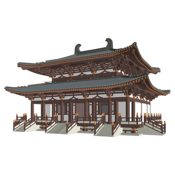 重檐廡殿軸測插畫