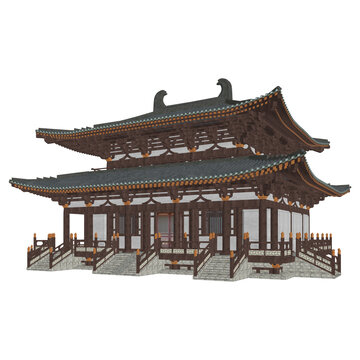 重檐廡殿軸測效果