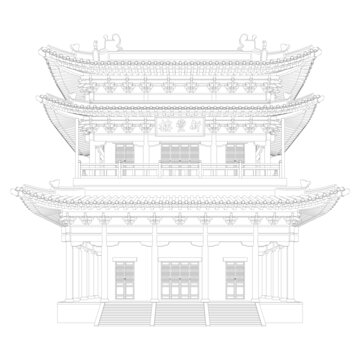 積木模型立面線稿