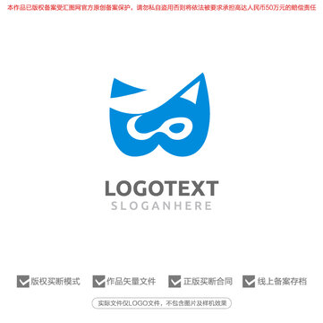貓簡潔標(biāo)志logo