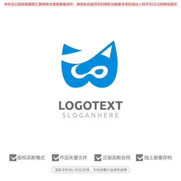 猫简洁标志logo