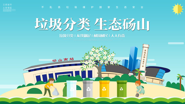碭山縣垃圾分類(lèi)回收海報(bào)展板