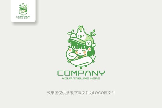 可爱小女孩姑娘logo