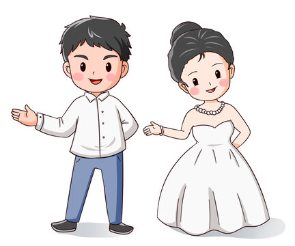 卡通結(jié)婚百年好合