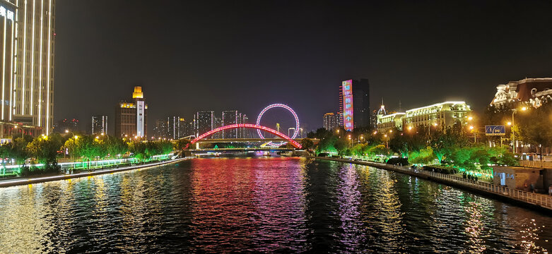 海河夜晚风光