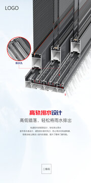 门窗高轨排水设计高清分层