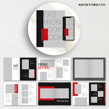 紅色創(chuàng)意畫冊AI設(shè)計模板