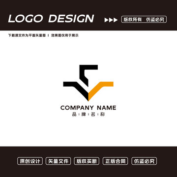 V字母logo标志