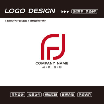 FJ字母logo标志