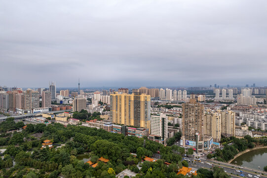 河南洛阳城市风光建筑航拍