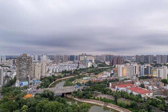 河南洛阳城市风光建筑航拍