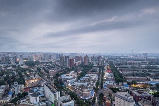 河南洛阳城市风光建筑航拍