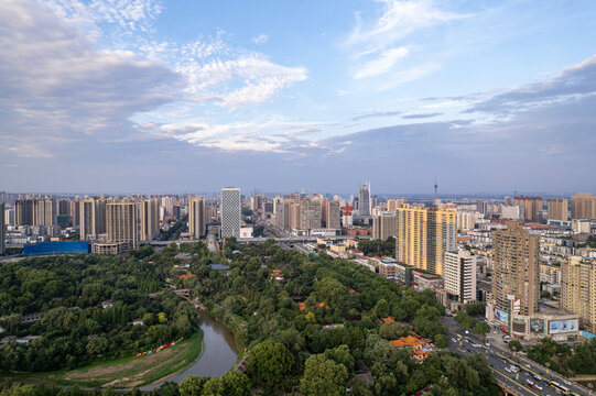 河南洛阳城市风光建筑航拍