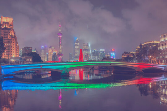 上海城市风光夜景