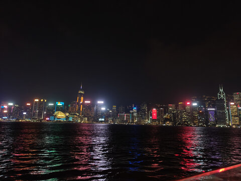 香港轮船夜景