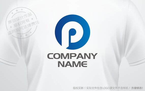 字母P设计logo智能科技