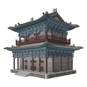 藏經(jīng)閣軸測效果