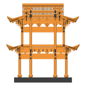 閣樓木結(jié)構(gòu)縱剖面效果