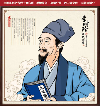 古代十大中醫(yī)之李時(shí)珍肖像