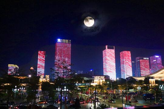 深圳灯光秀夜景