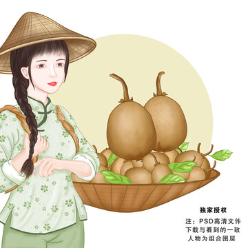 獼猴桃包裝插畫