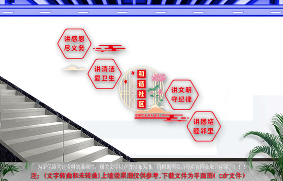 和谐社区楼道文化墙